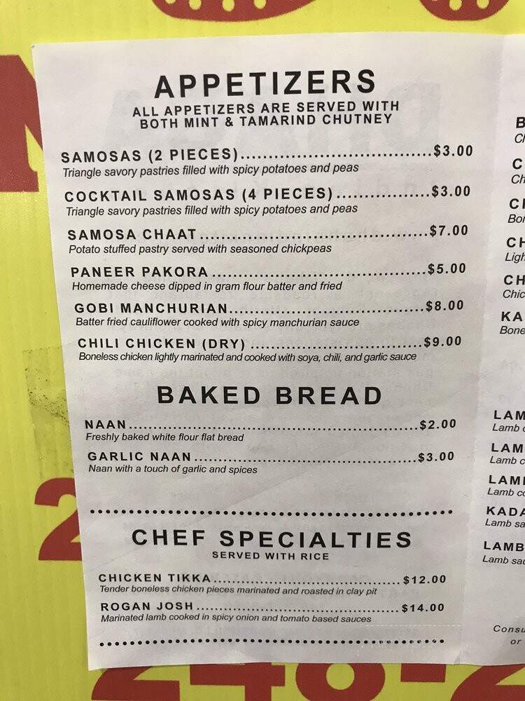 Dhaba Indian Kitchen - Northville, MI menu_pic