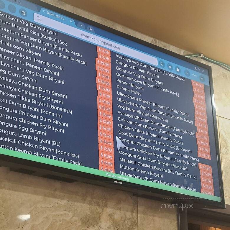 Dwaraka Curry Point - Frisco, TX menu_pic