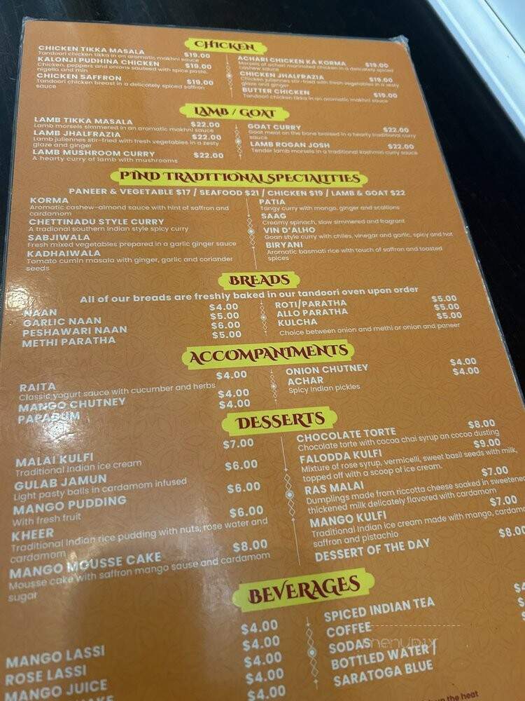 Pind Indian Cuisine - Ashburn, VA menu_pic