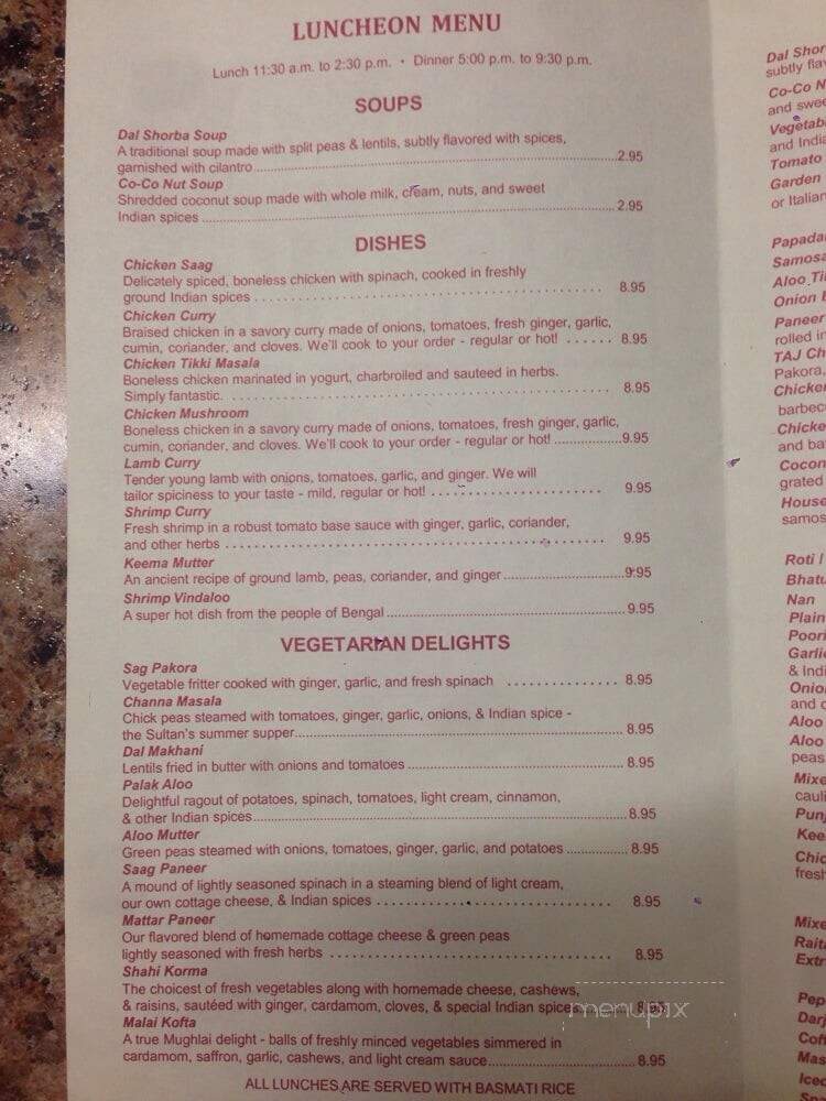 Taj India - Manchester, NH