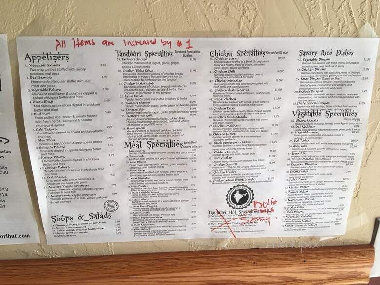 Tandoori Hut Indian Cuisine - Erie, PA menu_pic
