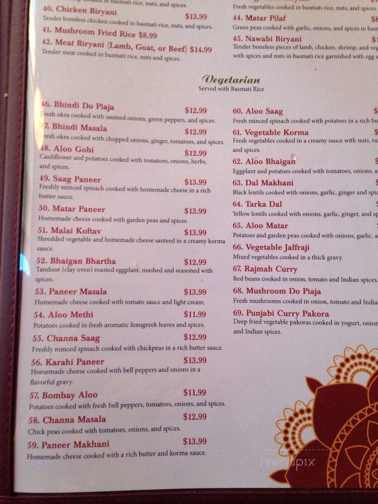 Maharaja Indian Cuisine - Sarasota, FL menu_pic