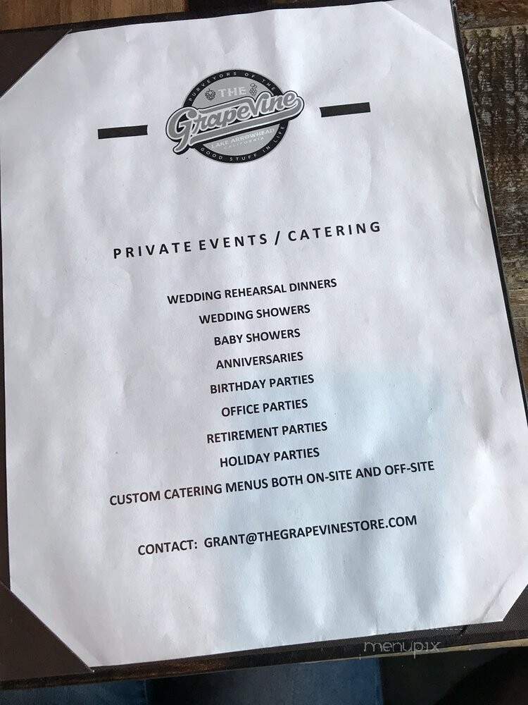 Grapevine - Lake Arrowhead, CA menu_pic