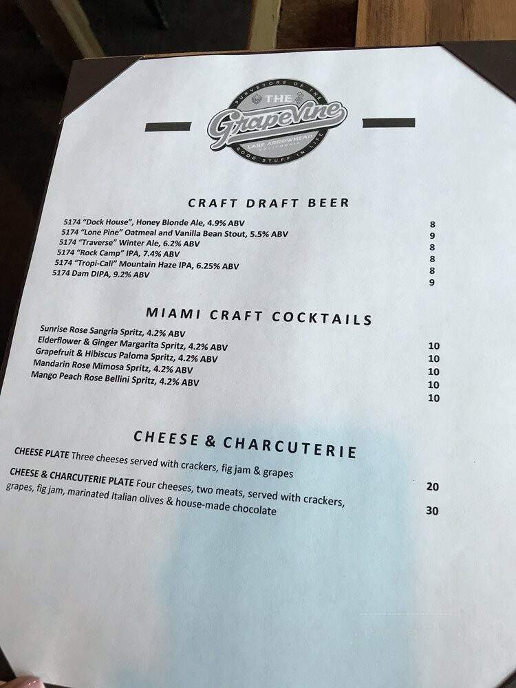 Grapevine - Lake Arrowhead, CA menu_pic