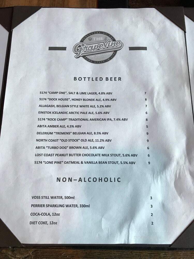 Grapevine - Lake Arrowhead, CA menu_pic