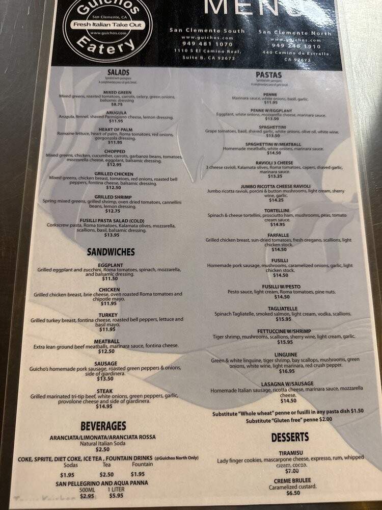 Guicho's Eatery #2 - San Clemente, CA menu_pic