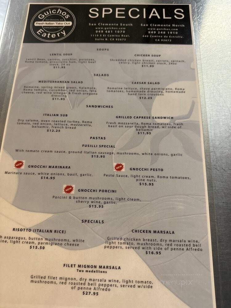 Guicho's Eatery #2 - San Clemente, CA menu_pic