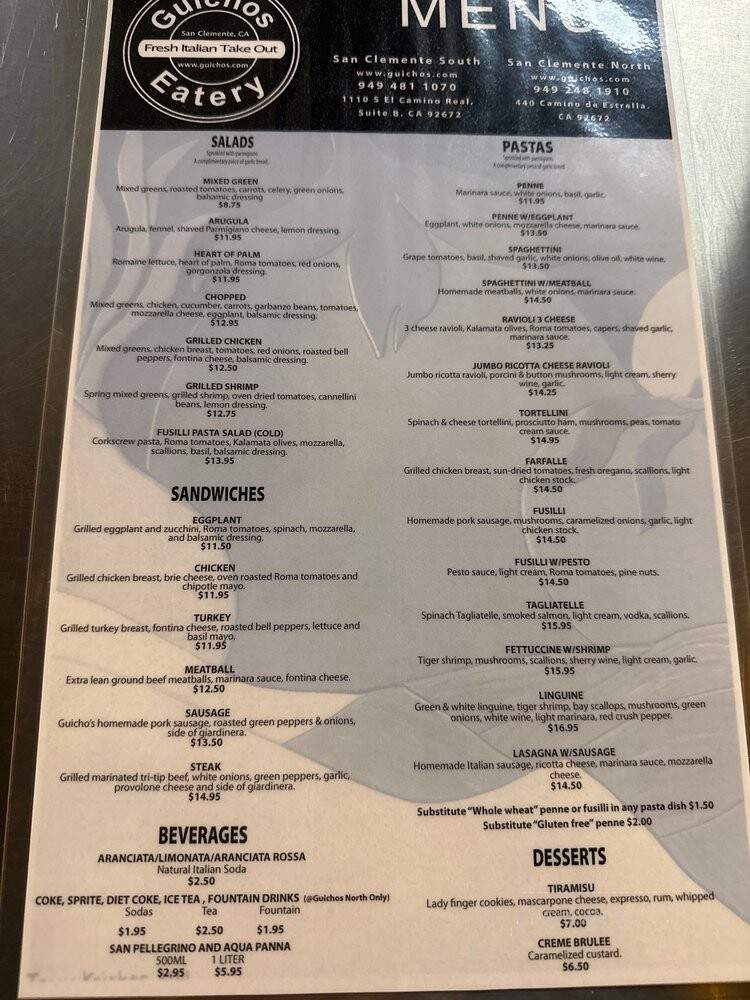 Guicho's Eatery #2 - San Clemente, CA menu_pic