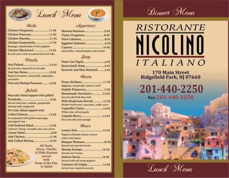 Nicolino Ristorante - Ridgefield Park, NJ menu_pic