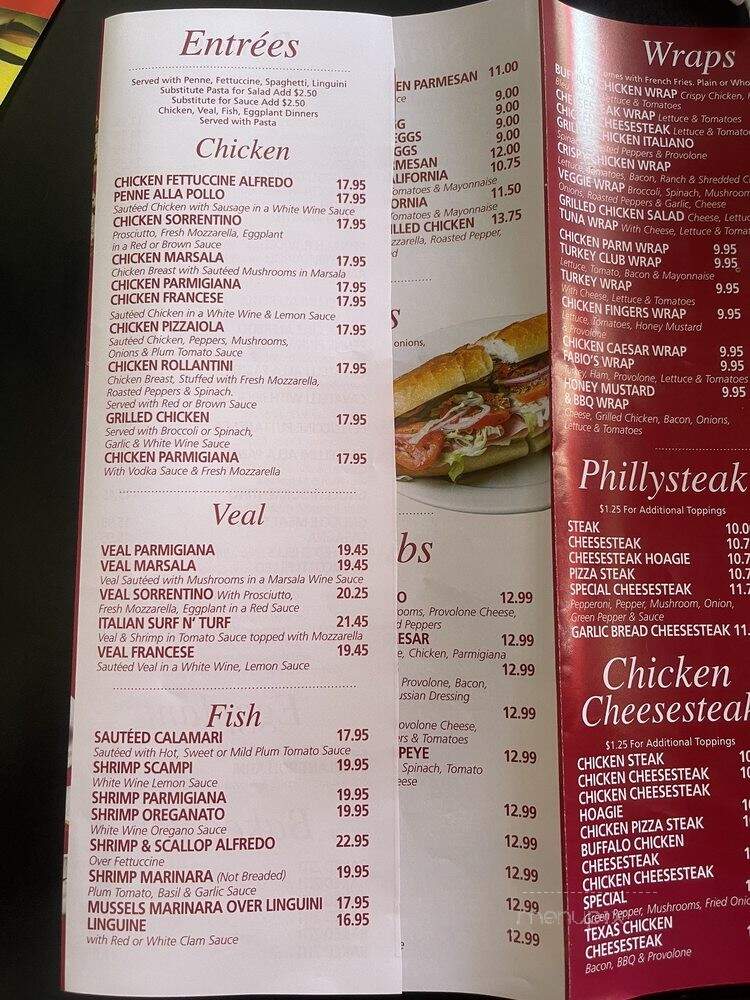 Fabio's Bistro - Fanwood, NJ menu_pic
