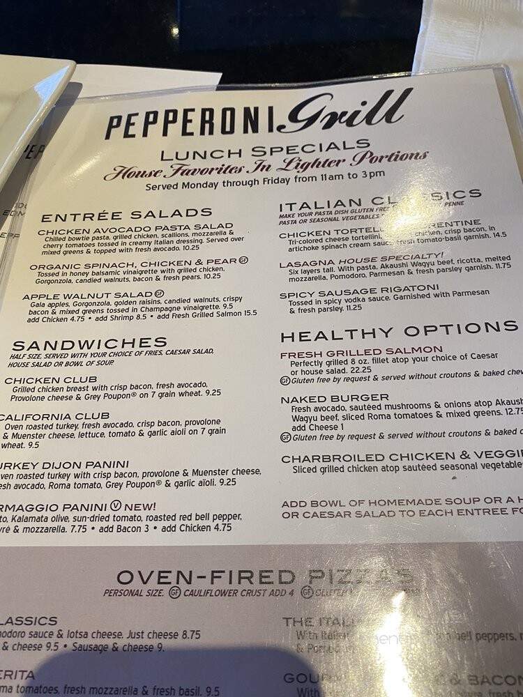 Pepperoni Grill Kitchen & Winebar - Edmond, OK menu_pic