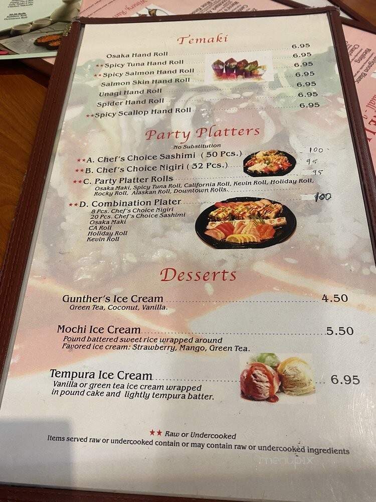 Osaka Sushi - Sacramento, CA menu_pic