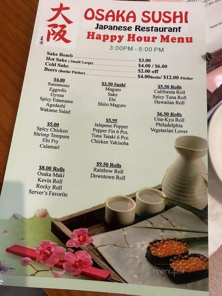 Osaka Sushi - Sacramento, CA menu_pic