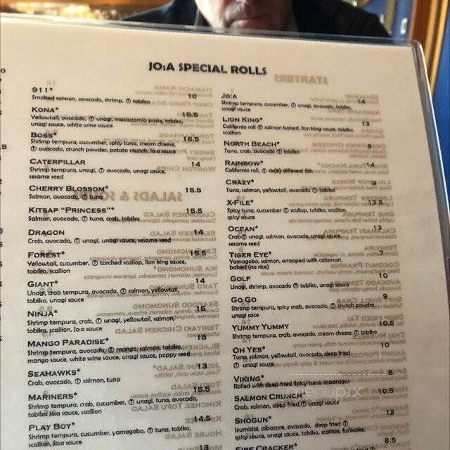 Jo:a Japanese Restaurant - Silverdale, WA menu_pic