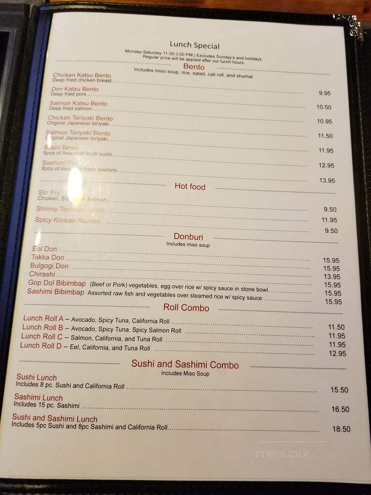 Tuxedo Sushi - Tuxedo Park, NY menu_pic