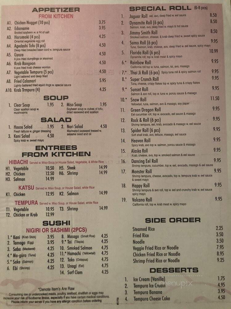 Sushi Cafe - Orlando, FL menu_pic