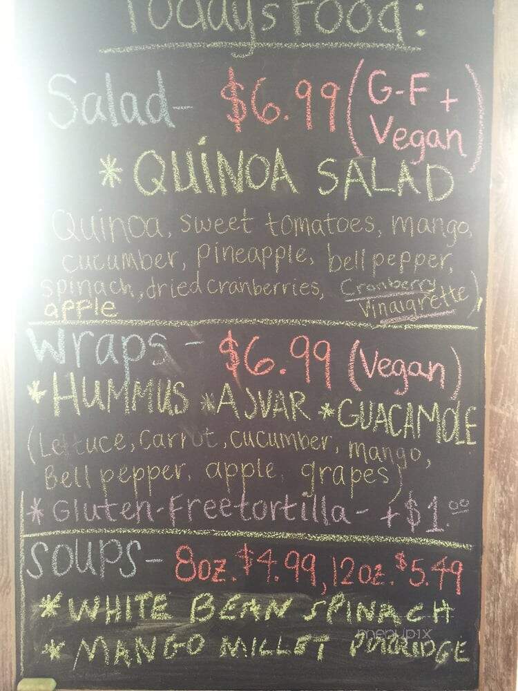 Grassroots Juicery & Cafe - Sycamore, IL menu_pic
