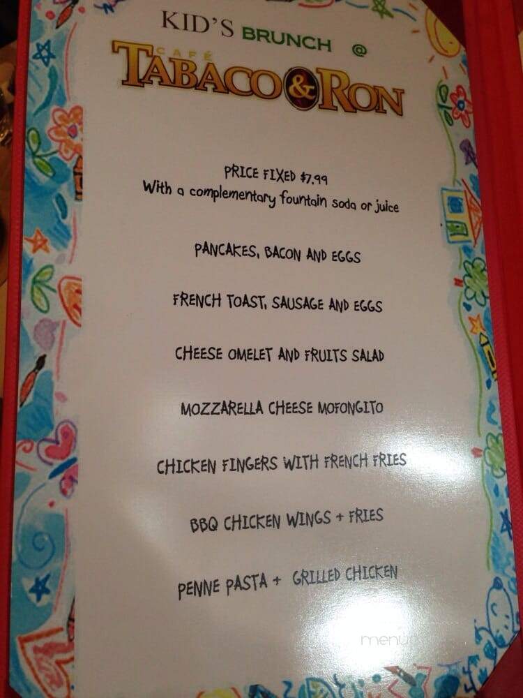 Cafe Tabaco Y Ron - New York, NY menu_pic