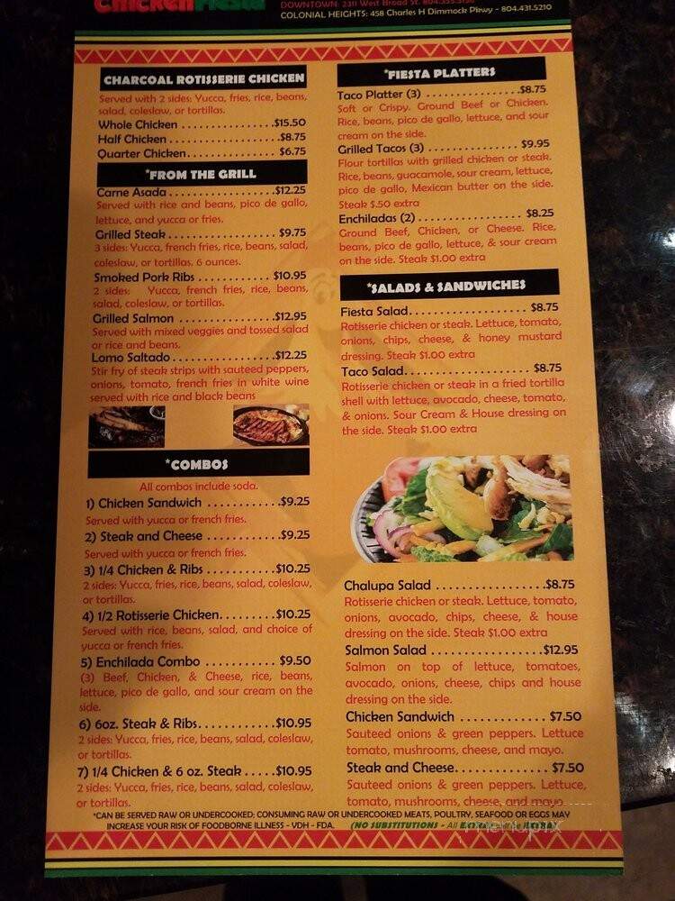 Chicken Fiesta - Richmond, VA menu_pic
