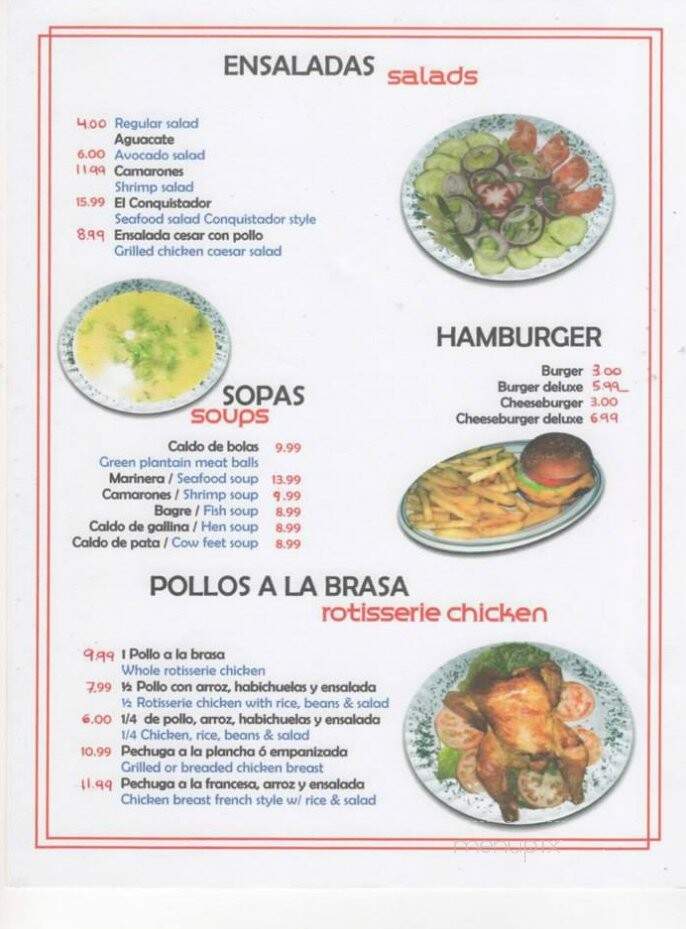 El Conquistador Bar Restaurant & Cafe - Flushing, NY menu_pic