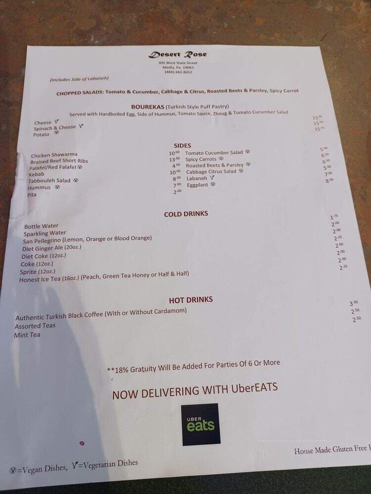 Desert Rose - Media, PA menu_pic