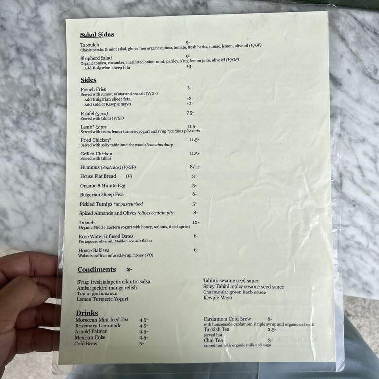 Dune Kitchen - Los Angeles, CA menu_pic