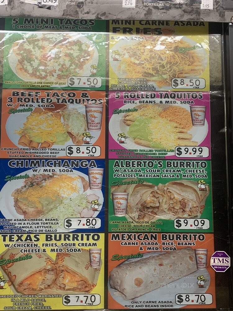 Alberto's Mexican Food - Anaheim, CA menu_pic