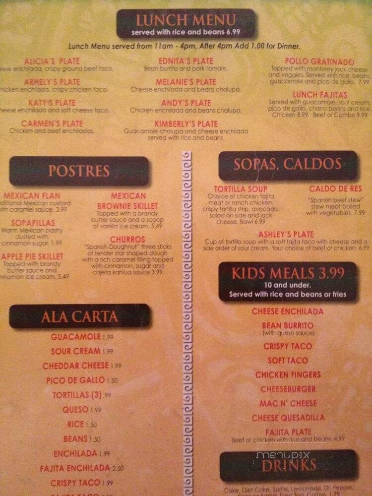 Arboledas Mexican Grill - Rockwall, TX menu_pic