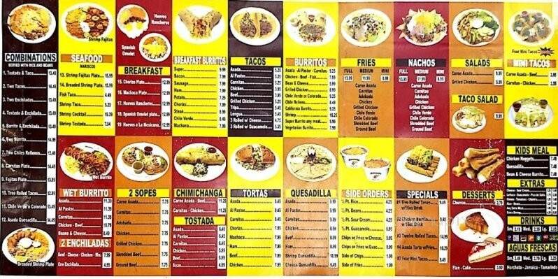 Arsenios Mexican Food - Fresno, CA menu_pic