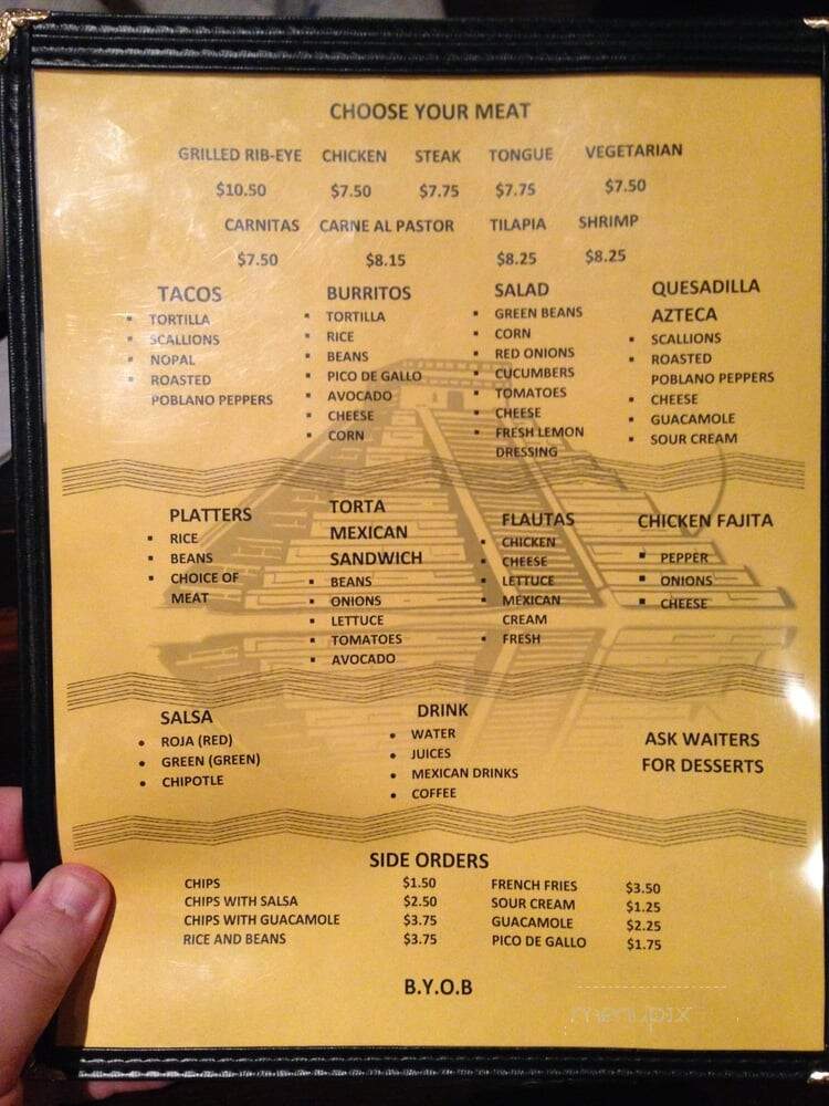 Restaurante Azteca - Rutherford, NJ menu_pic