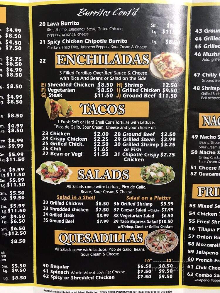 Burrito Palace & Grill - Ronkonkoma, NY menu_pic