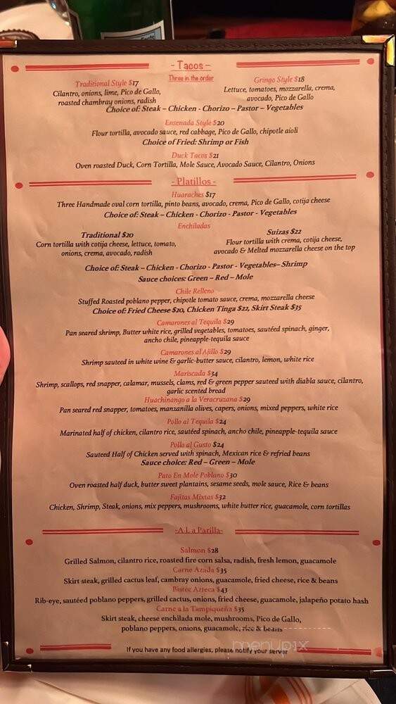 La Chinita Poblana - Irvington, NY menu_pic
