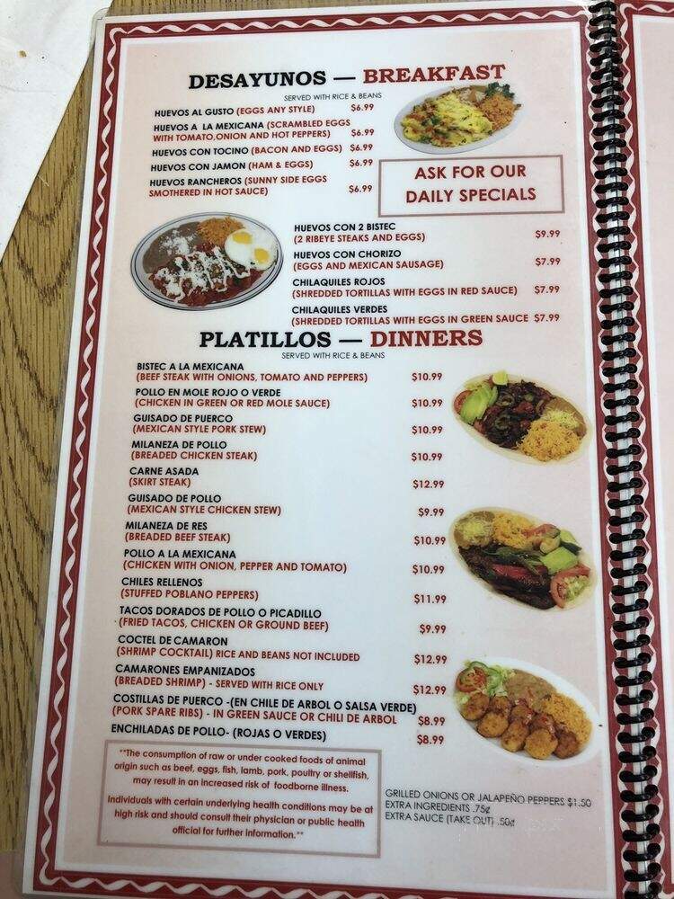Taqueria la Chiquita - Franklin Park, IL menu_pic