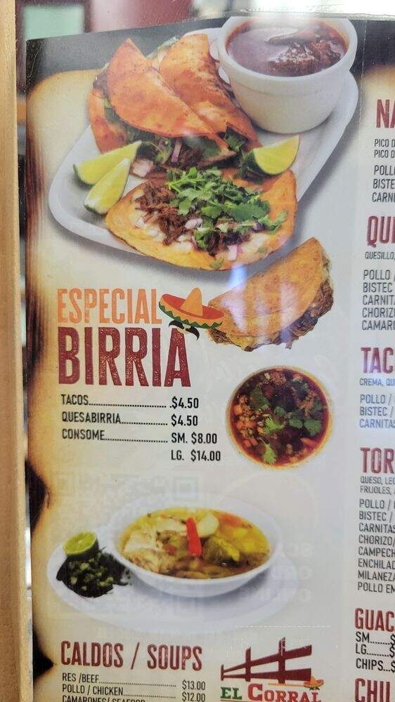 El Corral Restaurant - Yonkers, NY menu_pic
