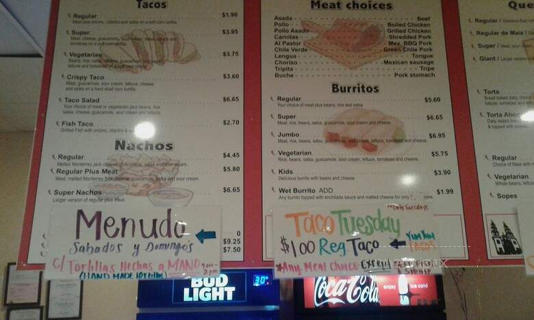 El Favorito Taqueria - Sacramento, CA menu_pic