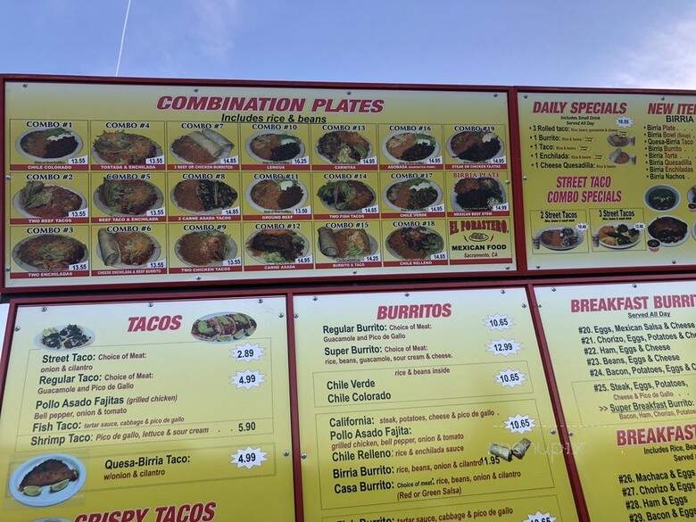 El Forastero Mexican Food - Stockton, CA menu_pic