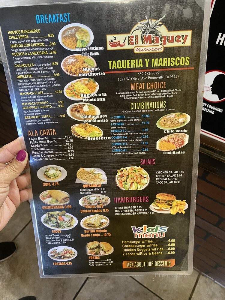 El Maguey - Porterville, CA menu_pic