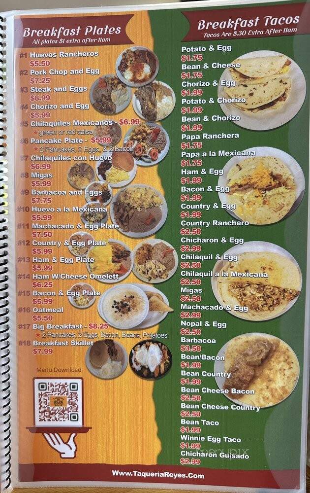 Taqueria Reyes - San Antonio, TX menu_pic