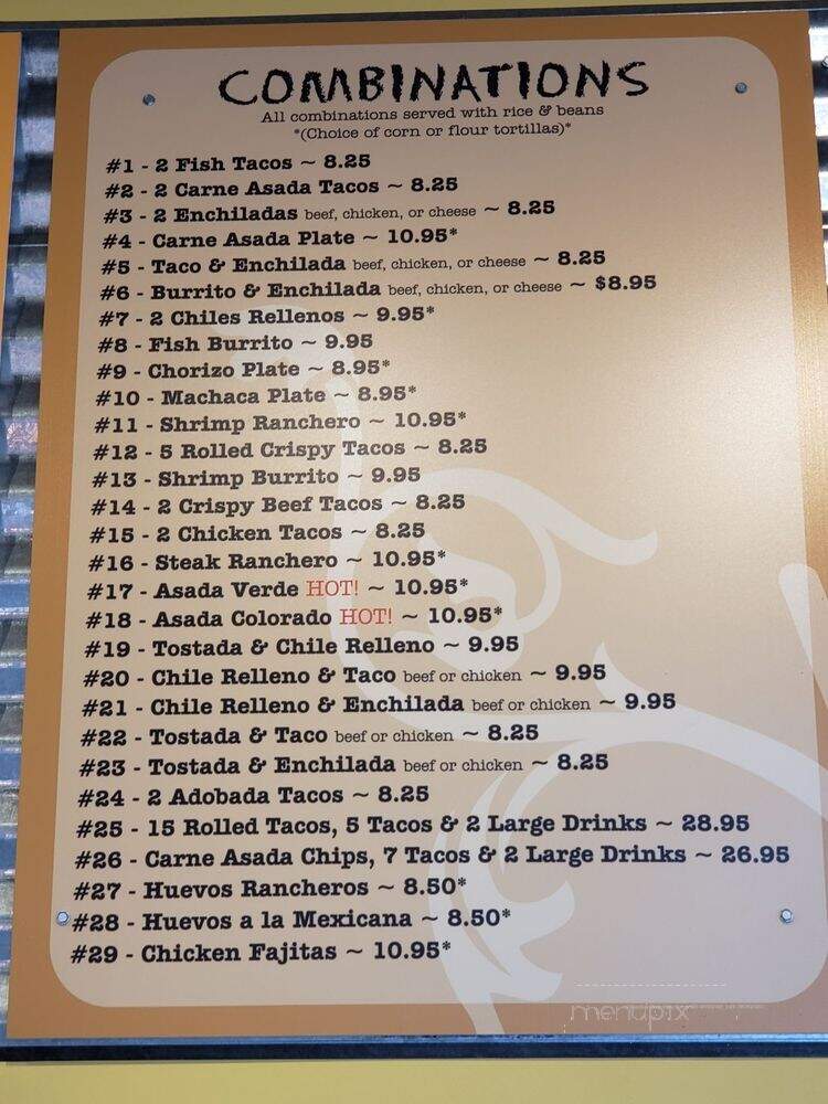 Jalapenos Taco Shop - Medford, OR menu_pic