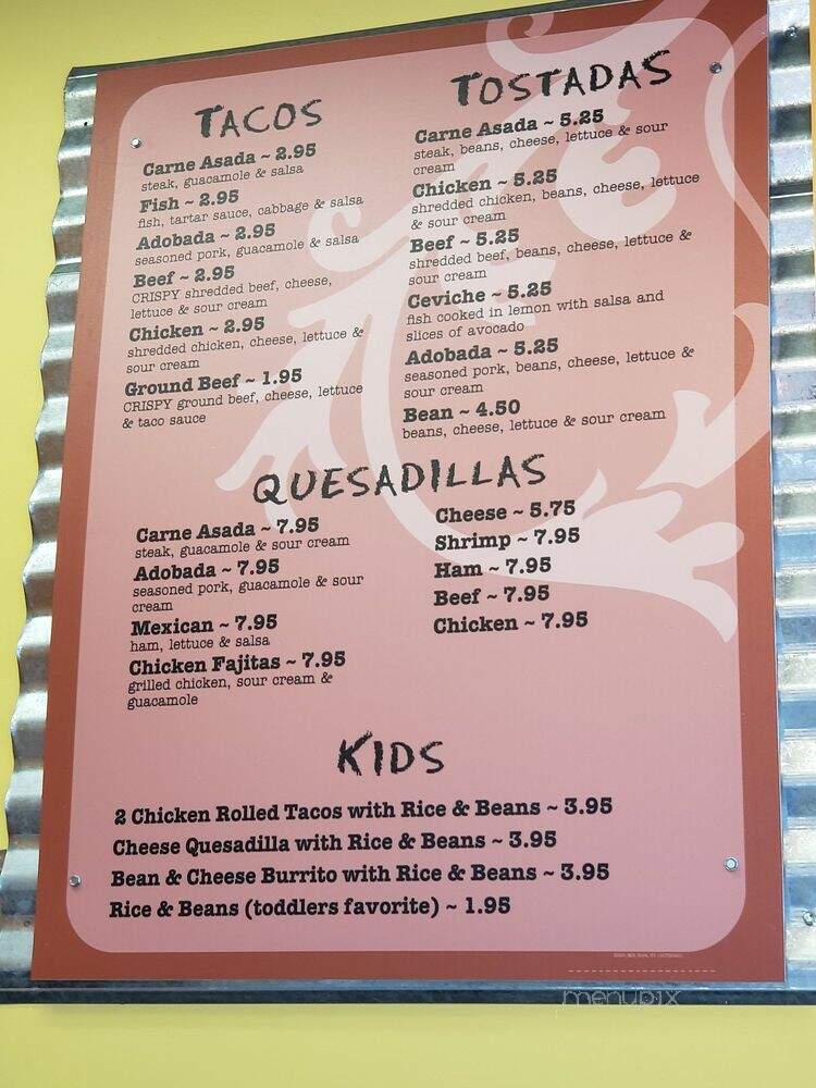 Jalapenos Taco Shop - Medford, OR menu_pic