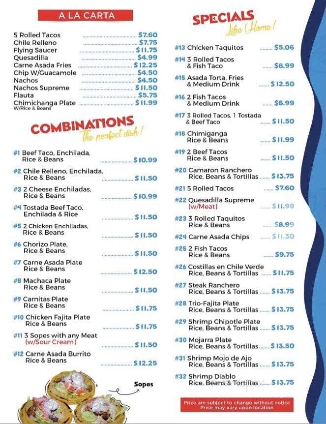 Kotija Jr Taco Shop - San Diego, CA menu_pic