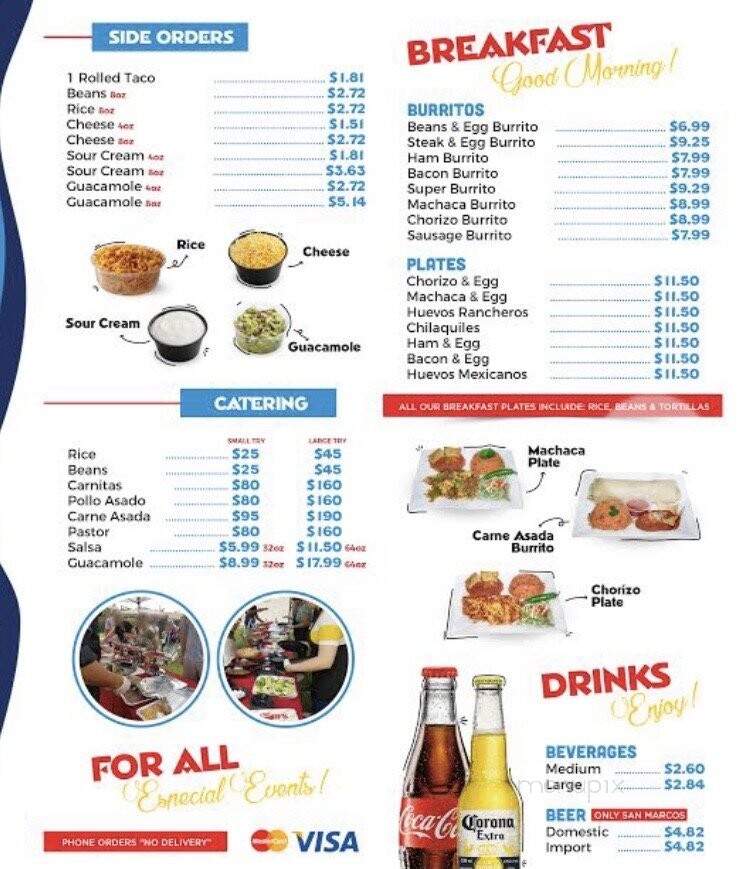 Kotija Jr Taco Shop - San Diego, CA menu_pic