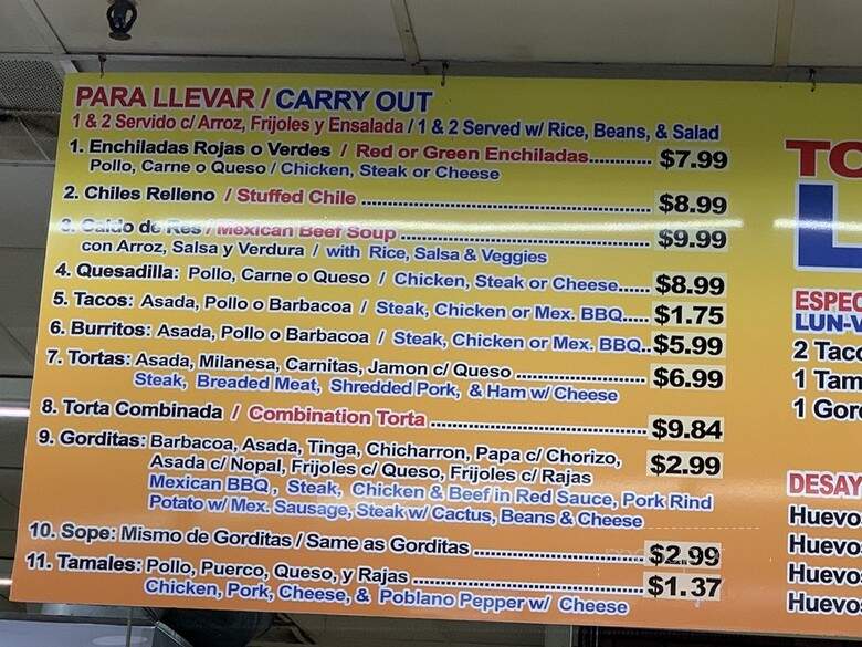 Tortilleria la Popular - Rogers, AR menu_pic