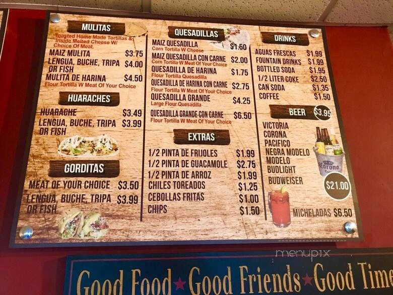 La Takiza - Escondido, CA menu_pic