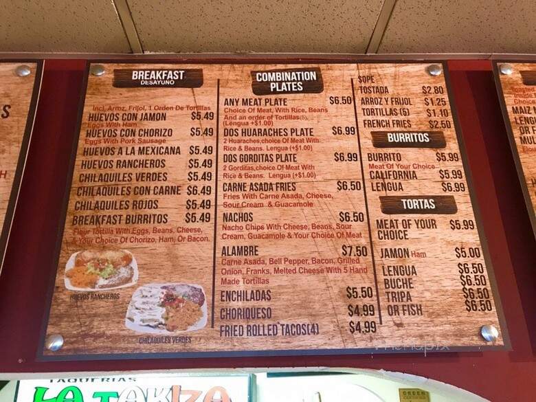 La Takiza - Escondido, CA menu_pic