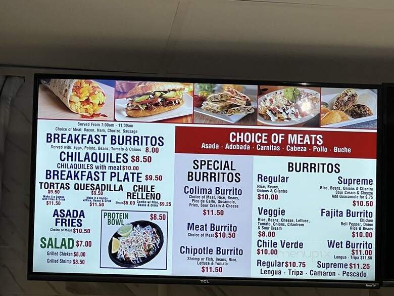 Mariscos Colima - Fresno, CA menu_pic