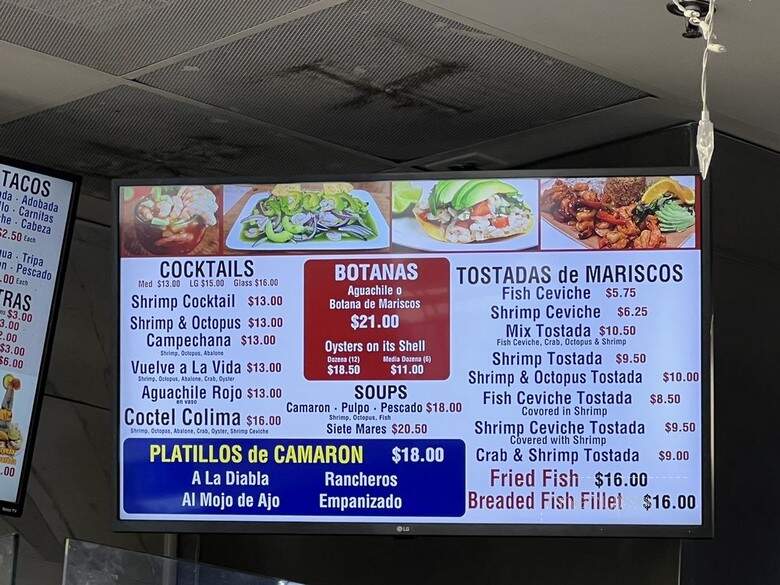 Mariscos Colima - Fresno, CA menu_pic