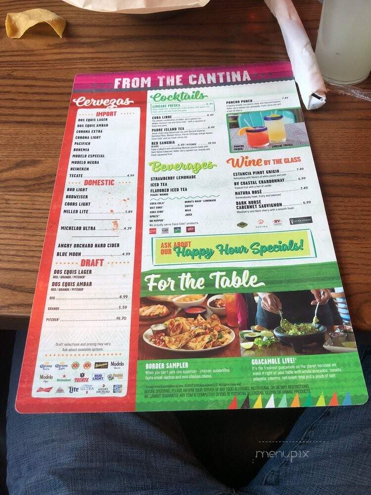 On the Border Mexican Grill & Cantina - Towson, MD menu_pic