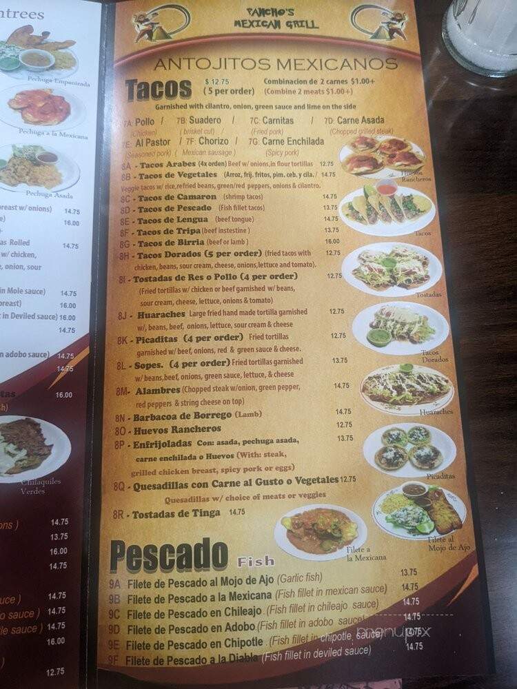 Pancho's Mexican Grill - South Bound Brook, NJ menu_pic