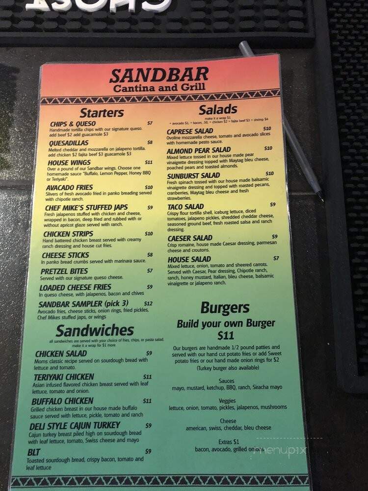 Sandbar Cantina and Grill - Dallas, TX menu_pic